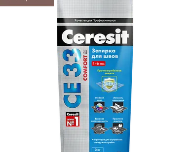 фото Затирка Ceresit CE 33 Super темно-коричневый 2 кг