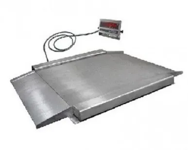 фото Низкопрофильные весы ЕВ4-300-Н (1,2x1,5) нерж., индикатор WI-2RS