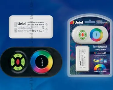 фото Усилитель ULC-G10-RGB BLACK Контроллер для управления многоцветными светодиодными источниками света 12/24B с пультом ДУ 2,4ГГц. Цвет пульта черный.