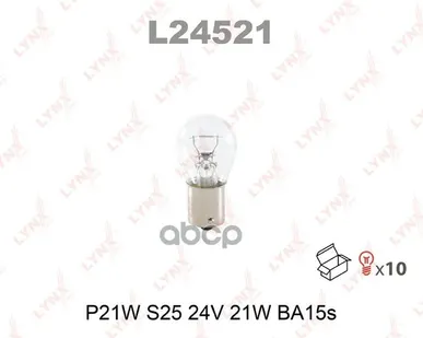 фото Лампа P21w 24V Ba15s Hcv LYNXauto арт. L24521