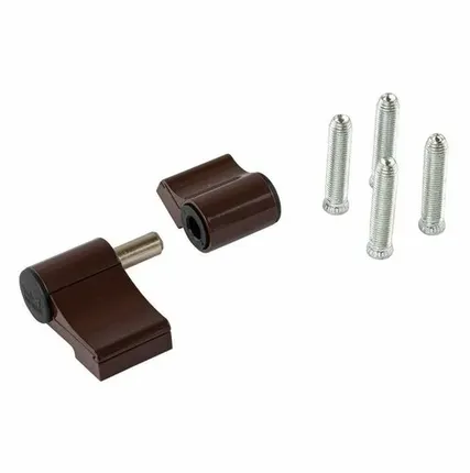 Фото №0 Петля дверная втулочная 2-х секционная, м/о 63 мм, крепление на тепл. профиль, корич. 8017