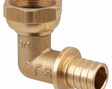 фото Угольник с накидной гайкой аксиальный латунный 20x3/4 PRO AQUA , AX3502034NG