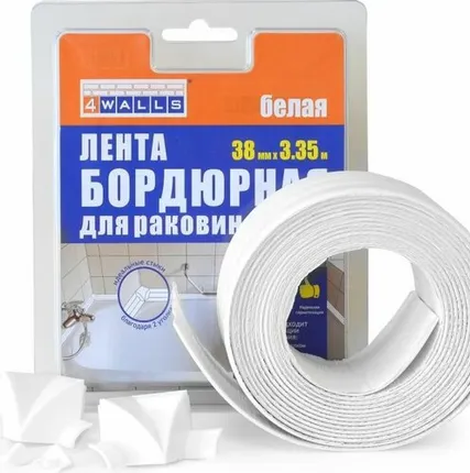 Фото №0 STB570B Лента бордюрная для раковин и ванн 38*3,35*3,3м белая (17317)