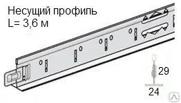 фото Профиль основной направляющий 3,7м супер хром