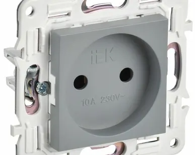 фото SKANDY Розетка без заземления без защитных шторок 10А SK-R02Gr серый IEK