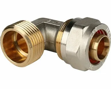 фото Угольник-переходник STOUT с наружной резьбой 1 x26 для металлопластиковых труб винтовой