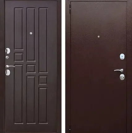 Фото №0 Дверь входная Гарда 8мм (Ferroni) металл 0,8мм/МДФ, Антик медь/Венге 2050х860мм, ЛЕВАЯ