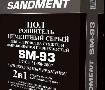 фото Ровнитель пола цементный серый SM-93, 25 кг