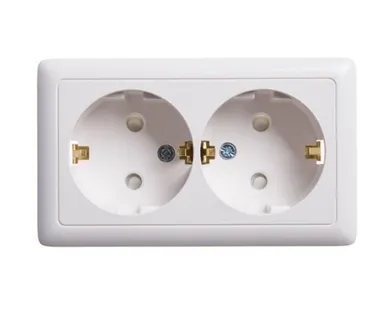 фото Schneider Electric Розетка 2-м ОП Хит 16А IP20 с заземл. защ. шторки бел. RA16-239-B Schneider Electric