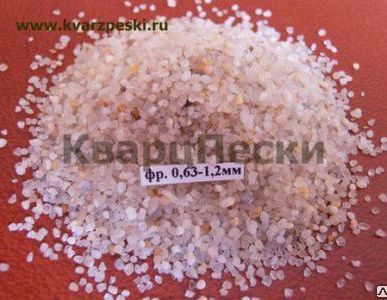 фото Кварцевый песок фракция 0,63-1,2 мм.(Бело-серый)