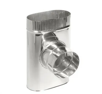 фото Тройник овал моно 87° 120х240, врезка D 200, СТАНДАРТ AISI 304, 0,8мм (ТиС)