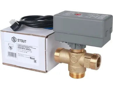 фото STOUT 3-Ходовой зональный клапан, сервопривод 230V, с кабелем 1м., НР 1