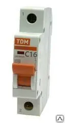 Фото №0 Выключатель автоматический 47-29 1Р 16А хар.С 4,5кА 230В TDM 12шт/уп