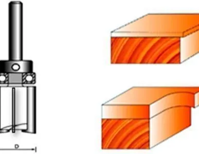 фото Фреза кромочная с верхним подшипником, 4 лезвия 1021-Z4-8-16-50 8мм