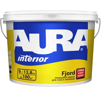 фото Моющаяся краска для стен и потолков Aura Interior Fjord 9л/13кг
