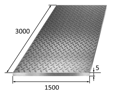 фото Лист рифленый чечевица 5х1500х3000