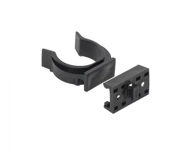 фото Крепление опоры кухонной пласт. (клипса под пластиковый цоколь), черный РБ