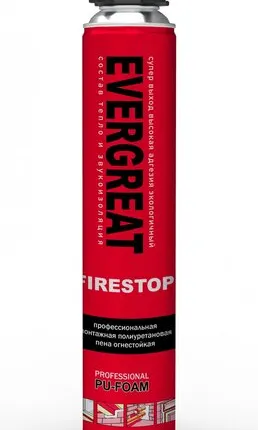 Фото №0 EVERGREAT FIRESTOP 70 профессиональная монтажная полиуретановая пена огнестойкая 750 мл