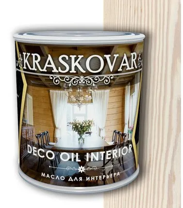 Фото №0 Kraskovar Deco Oil Interior масло для интерьерных работ белоснежный 0,75 л