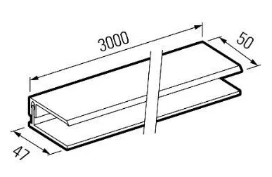 фото FS 252 - Планка финишная (2 компонентная), концевая KerraFront, цв серый