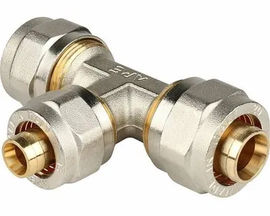 фото Тройник переходной STOUT 20х16х20 для металлопластиковых труб винтовой