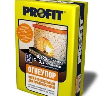 фото Клей для кладки печей и каминов Profit Огнеупор 25 кг