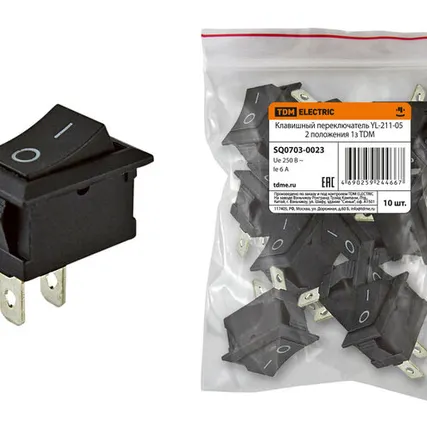 Фото №0 Выключатель-кнопка для электроприборов 2 положения TDM SQ0703-0023