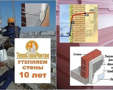 фото Утепление стен ПСБС, Изопинк ( пенополистирол).