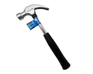 фото Молоток-гвоздодер, 450 гр., боек 27 мм, металлическая трубчатая обрезиненная рукоять, VERTEXTOOLS, 1 шт