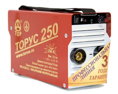 фото Аппарат инверторный ТОРУС-250 ЭКСТРА (165-242В, 8,2кВт, 40-250А,ПВ80%,5,7кг