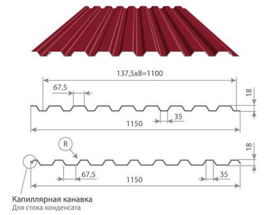 фото Профнастил МП-20, окрашенный