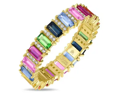 фото Кольцо МЮЗ Кольцо с бриллиантами, гранатами, сапфирами и цветными сапфирами