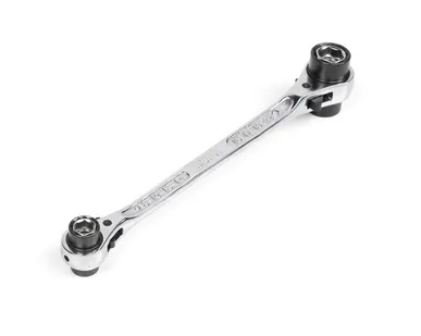 фото Ключ 8 в 1 комбинированный трещоточный реверсивный 8х10-13х14-15х17-19х22 хром HORTZ