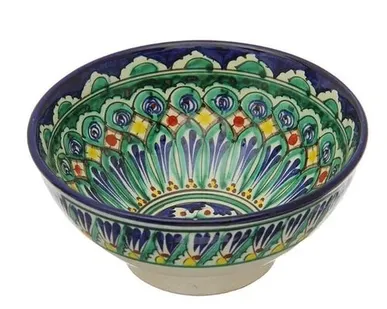 фото Коса средняя для первых блюд d-15.5 см., h-8 см, синий (Риштанская керамика)