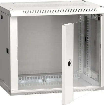 Фото №0 Шкаф 19дюйм LINEA W 6U 600х450мм настен. стекл. дверь RAL7035 ITK LWR3-06U64-GF