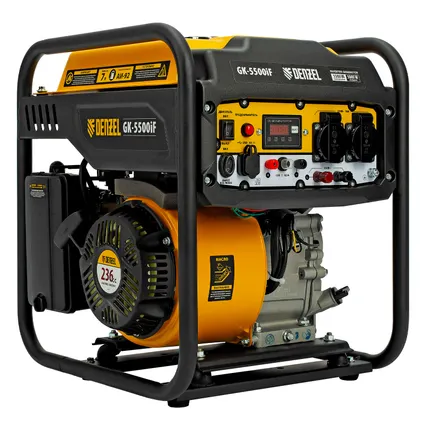 Фото №5 Генератор инверторный 94709 Denzel GK-5500iF, 5.5 кВт, 220 В, бак 7 л, ручной стартер, 32 кг