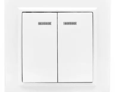 фото Выключатель 2-кл. СП Минск 10А IP20 с индикатором бел. Basic EKF ERV10-123-10