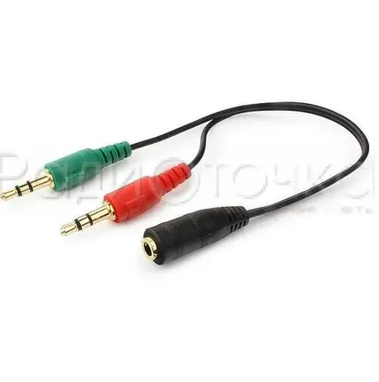 Фото №0 Переходник гнездо 3,5мм на 2 штекера 3,5 стерео (20 см)