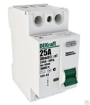Фото №0 Включатель дифференциального тока (УЗО) 2п 40A 30мА УЗО-04 DEKraft