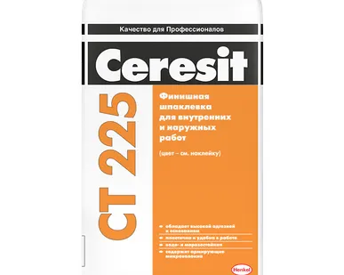 фото Шпатлевка финишная цементная Ceresit CT 225 серая 25 кг