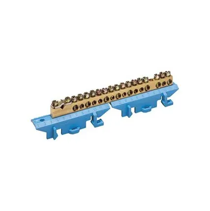 Фото №0 Шина с DIN изолятором 17 мест синяя Hager