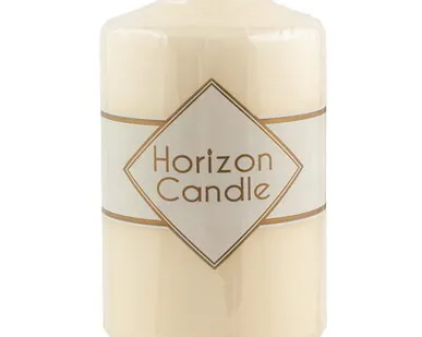 фото Свеча СТОЛБИК h100d60 мм КРЕМОВАЯ "Horizon Candles"