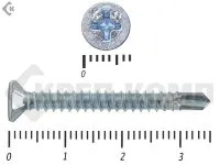 Фото №0 Саморез оконный со сверлом, Белый цинк, под автомат 3,9х35 Kn Средняя фасовка (500шт)