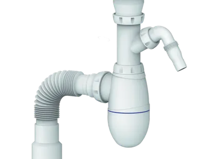 фото Сифон для мойки с выпуском 1 1/2" и выходом с гибким соединением 40х40/50