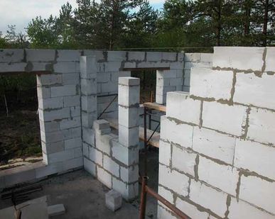 фото Строительство стен из газобетона
