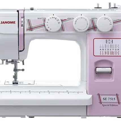 Фото №0 Швейная машина Janome SE 7515, белый/розовый