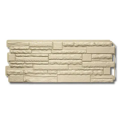 Фото №0 Фасадная панель (АП) Камень Скалистый ЭКО Кремовый 1170*450*23 мм (раб.размер 1100*430)
