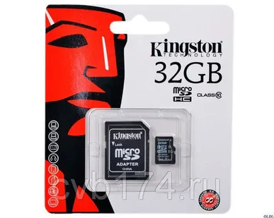 фото Карта памяти microSD KINGSTON 32 ГБ + переходник SD Kingston