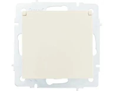 фото Розетка 1-м СП Vesna с заземл. с крышкой ПБТ механизм кремов. LEZARD 742-0388-123B