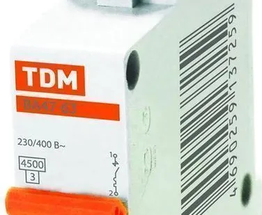 фото Автоматический выключатель ВА47-63 1Р  63А 4,5кА х-ка С TDM